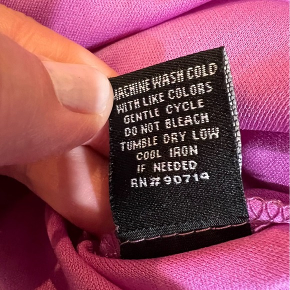 MSK Pintuck Chiffon Flutter Sleeve Midi Dress Purple Pink sz 16 - Picture 5 of 15